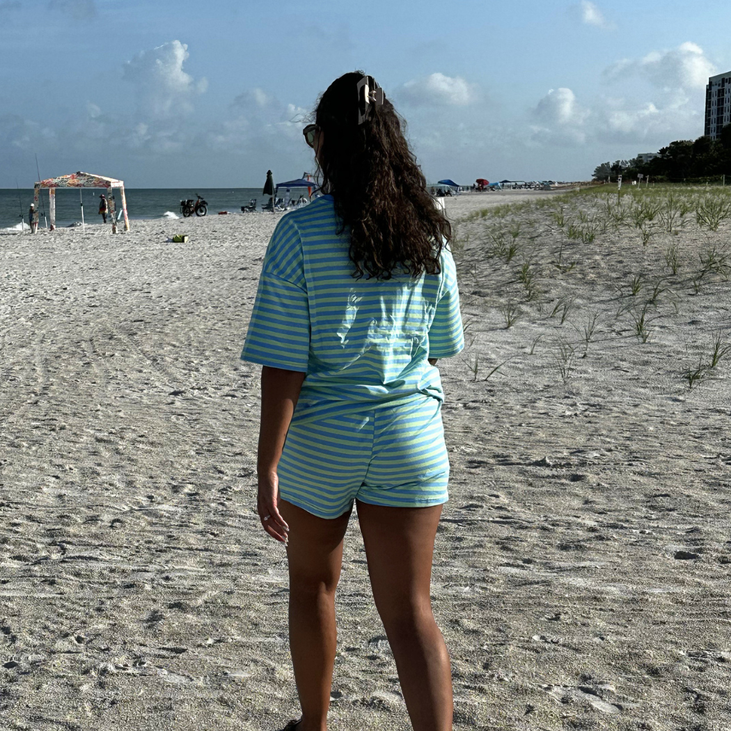 SEAFOAM STRIPED SET
